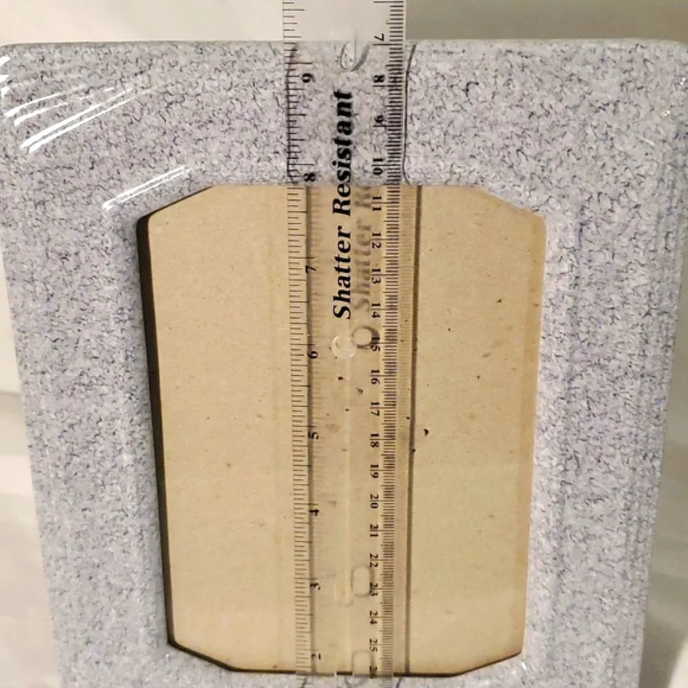 Vintage Picture Frame Rare 80s Look Gray Black Marble Tone Glass Photo Frame